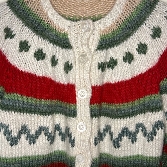 Vintage Handmade Knit Chunky Nordic Cardigan - Picture 3 of 4